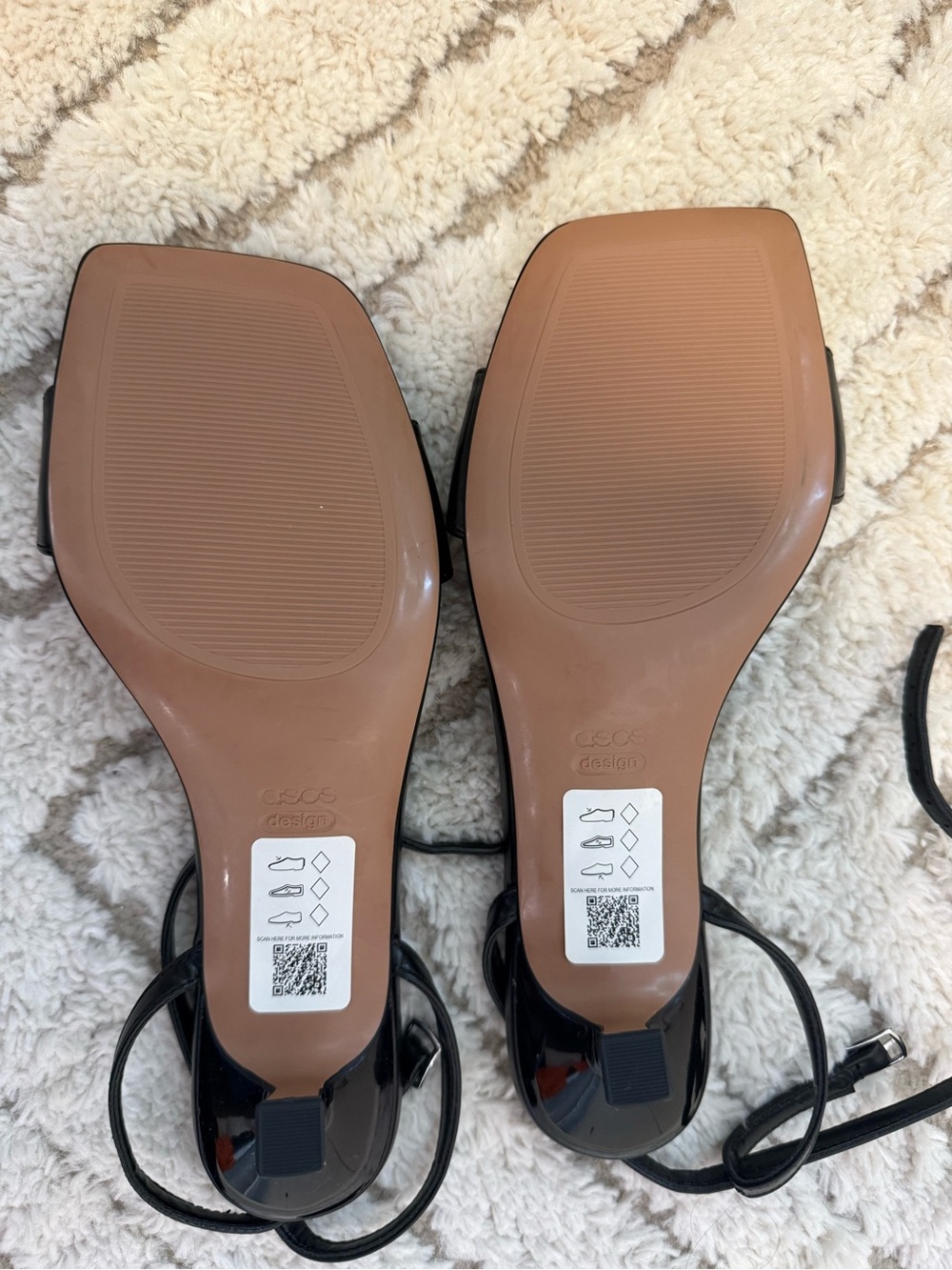 ASOS Black Strappy Kitten Heel Sandals - Picture 3 of 3